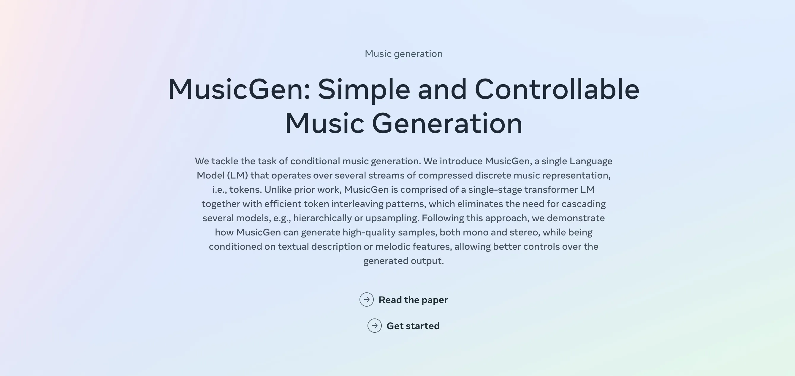 MusicGen - AI music generation by Meta FAIR